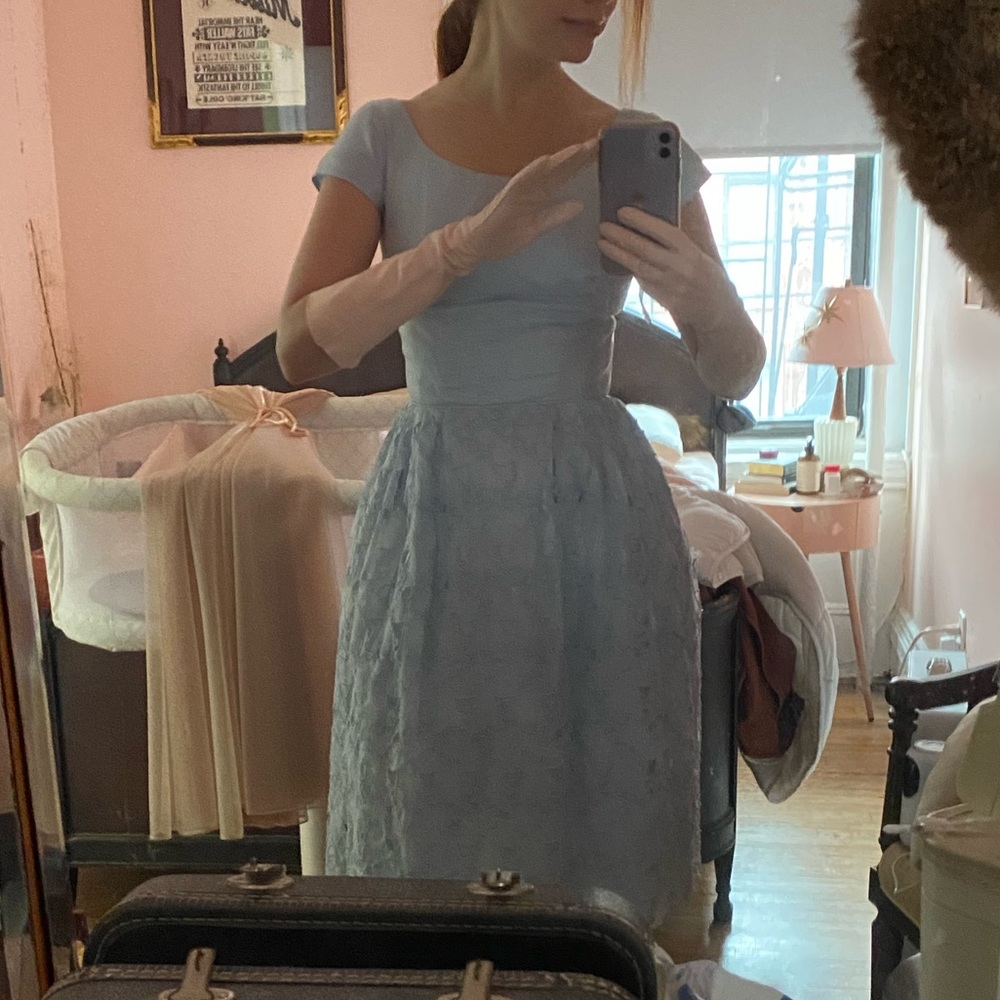 AUTHENTIC VINTAGE 1950’s Baby Blue Dress